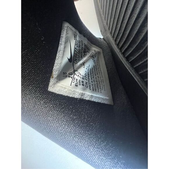 Nike Slides Womens 10 Black Rosegold Spell Out Logo Slip On Pool Shower Sandals - Picture 5 of 6